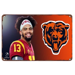 chicago bears Aluminum Sign 12x8 Inch Caleb Williams 003