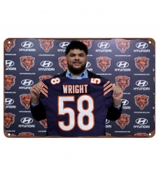 chicago bears Aluminum Sign 12x8 Inch Darnell Wright 001