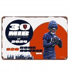 chicago bears Aluminum Sign 12x8 Inch Rome Odunze 003