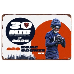 chicago bears Aluminum Sign 12x8 Inch Rome Odunze 003