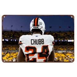 Cleveland Browns Aluminum Sign 8x12 Inch Nick Chubb 003