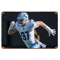 Detroit Lions Aluminum Sign 12x8 Inch Aidan Hutchinson 002