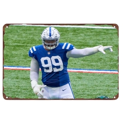 Indianapolis Colts Aluminum Sign 12x8 Inch DeForest Buckner  001