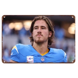 Los Angeles Chargers Aluminum Sign 12x8 Inch Justin Herbert 001