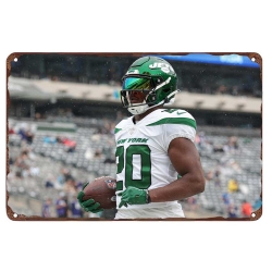 New York Jets Aluminum Sign 12x8 Inch Breece Hall 003