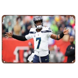 Seattle Seahawks Aluminum Sign 12x8 Inch Geno Smith 001