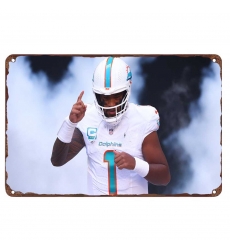 Miami Dolphins Aluminum Sign 12x8 Inch Tua Tagovailoa 002