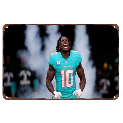 Miami Dolphins Aluminum Sign 12x8 Inch Tyreek Hill 002