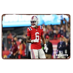 New England Patriots Aluminum Sign 12x8 Inch Christian Gonzalez 003