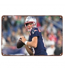 New England Patriots Aluminum Sign 12x8 Inch Drake Maye 001