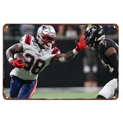 New England Patriots Aluminum Sign 12x8 Inch Rhamondre Stevenson 005