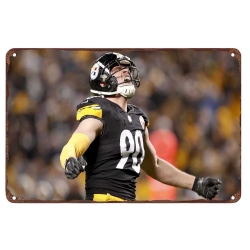 Pittsburgh Steelers Aluminum Sign 12x8 Inch T.J. Watt 008