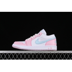 AIR JORDAN 1 LOW SE WHITE WHITE PINK FOAM GLACIER BLUE