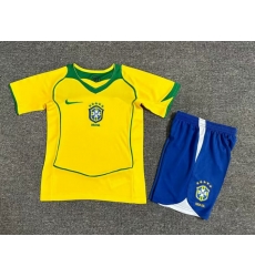 Youth Retro Soccer Jerseys Brazil Yellow