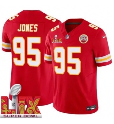 Men Kansas City Chiefs Chris Jones #95 Red 2024 2025 Super Bowl LIX F U S E Stitched Jersey