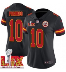 Women Kansas City Chiefs Isiah Pacheco #10 Black 2024 2025 Super Bowl LIX F U S E Stitched Jersey