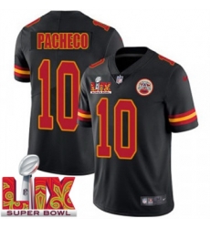 Youth Kansas City Chiefs Isiah Pacheco #10 Black 2024 2025 Super Bowl LIX F U S E Stitched Jersey