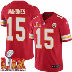 Youth Kansas City Chiefs Patrick Mahomes #15 Red 2024 2025 Super Bowl LIX F U S E Stitched Jersey