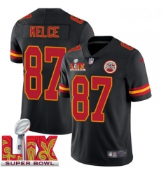 Youth Kansas City Chiefs Travis Kelce #87 Black 2024 2025 Super Bowl LIX F U S E Stitched Jersey