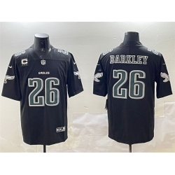 Men Philadelphia Eagles 26 Saquon Barkley Black Fashion With 3 Star C Patch Vapor Untouchable Limited Stitched Football Jersey