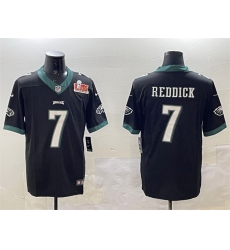 Men Philadelphia Eagles 7 Haason Reddick Black 2025 Super Bowl LIX Patch Vapor Untouchable Limited Stitched Football Jersey