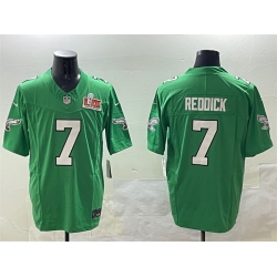 Men Philadelphia Eagles 7 Haason Reddick Green 2025 Super Bowl LIX Patch F U S E  Throwback Vapor Untouchable Limited Stitched Football Jersey