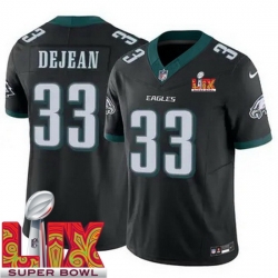 Men Philadelphia Eagles Cooper DeJean #33 Black 2024 2025 Super Bowl LIX F U S E Stitched NFL Jersey