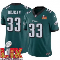 Men Philadelphia Eagles Cooper DeJean #33 Green 2024 2025 Super Bowl LIX F U S E Stitched NFL Jersey