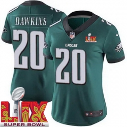 Women Philadelphia Eagles Brian Dawkins #20 Green 2024 2025 Super Bowl LIX F U S E Stitched NFL Jersey