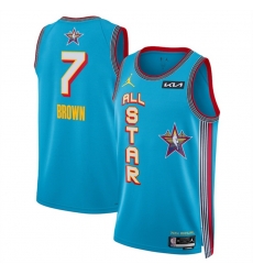 Men 2025 All Star 7 Jaylen Brown Light Blue Stitched Basketball Jersey