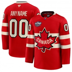 Men Canada Active Player Custom Red 2025 4 Nations Face Off Premium Stitched Jersey