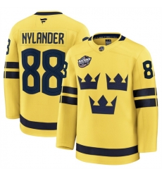 Men Sweden 88 William Nylander Yellow 2025 4 Nations Face Off Premium Jersey