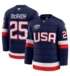 Men USA 25 Charlie McAvoy Navy 2025 4 Nations Face Off Stitched Jersey