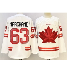 Men Canada Hockey #63 Brad Marchand White Stitched Jersey
