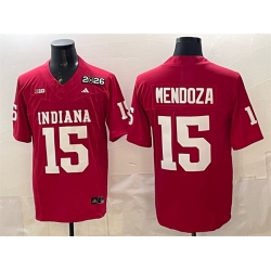 Men Indiana Hoosiers 15 Fernando Mendoza Red F U S E  2026 Patch Stitched Basketball Jersey