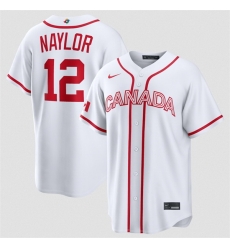 Men Canada Baseball 12 Josh Naylor White 2026 World Baseball Classic Home Stadium Stitched Jersey Men Canada Baseball 12 Josh Naylor White 2026 World Baseball Classic Home Stadium Stitched Jersey