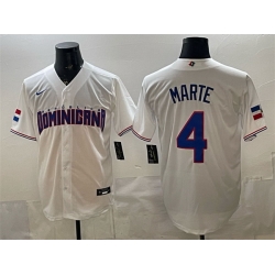 Men Dominican Republic Baseball  4 Ketel Marte White 2026 World Baseball Classic Home Stadium Stitched Jersey
