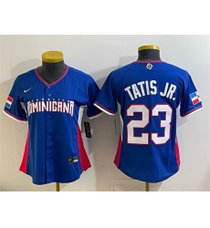 Youth Dominican Republic Baseball  Fernando Tatis Jr  Royal 2026 World Baseball Classic Road Stadium Stitched Baseball Jersey
