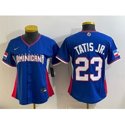 Youth Dominican Republic Baseball  Fernando Tatis Jr  Royal 2026 World Baseball Classic Road Stadium Stitched Baseball Jersey