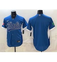 Men Italy Baseball Blank Blue 2026 World Baseball Classic Home Stadium Stitched Jersey