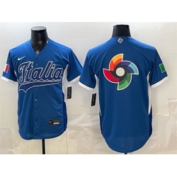 Men Italy Baseball Blue 2026 World Baseball Classic Big Logo Home Stadium Stitched Jersey
