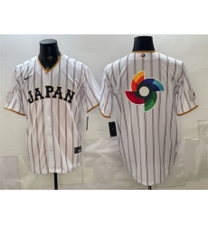Men Japan Baseball White 2026 World Baseball Classic Big Logo Home Stadium Stitched Jersey