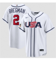 Men USA Baseball 2 Alex Bregman White 2026 World Baseball Classic Home Stadium Stitched Jersey Men USA Baseball 2 Alex Bregman White 2026 World Baseball Classic Home Stadium Stitched Jersey