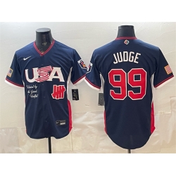 Men USA Baseball x Undefeated  99 Aaron Judge Navy 2026 World Baseball Classic Stadium Stitched Jersey