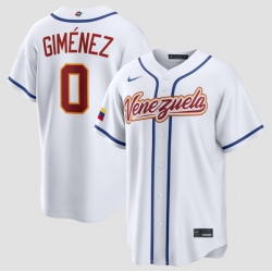 Men Venezuela Baseball  0 Andres Gimenez White 2026 World Baseball Classic Home Stadium Stitched Jersey