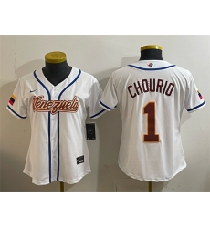 Women Venezuela Baseball 1 Jackson Chourio White 2026 World Baseball Classic Home Stadium Stitched Baseball Jersey Run Small Women Venezuela Baseball 1 Jackson Chourio White 2026 World Baseball Classic Home Stadium Stitched Baseball Jersey Run Small