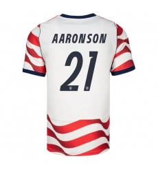 USA 2026 FIFA World Cup Soccer White Jersey Set ( Have Shorts ) Paxten Aaronson #21