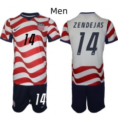 USA FIFA World Cup 2026 Soccer Red Home Jersey Alejandro Zendejas #14