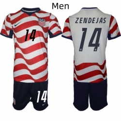 USA FIFA World Cup 2026 Soccer Red Home Jersey Alejandro Zendejas #14