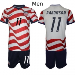 USA FIFA World Cup 2026 Soccer Red Home Jersey Brenden Aaronson #11